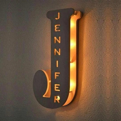 A-Z Personalized LED Wall Lamp With Custom Name